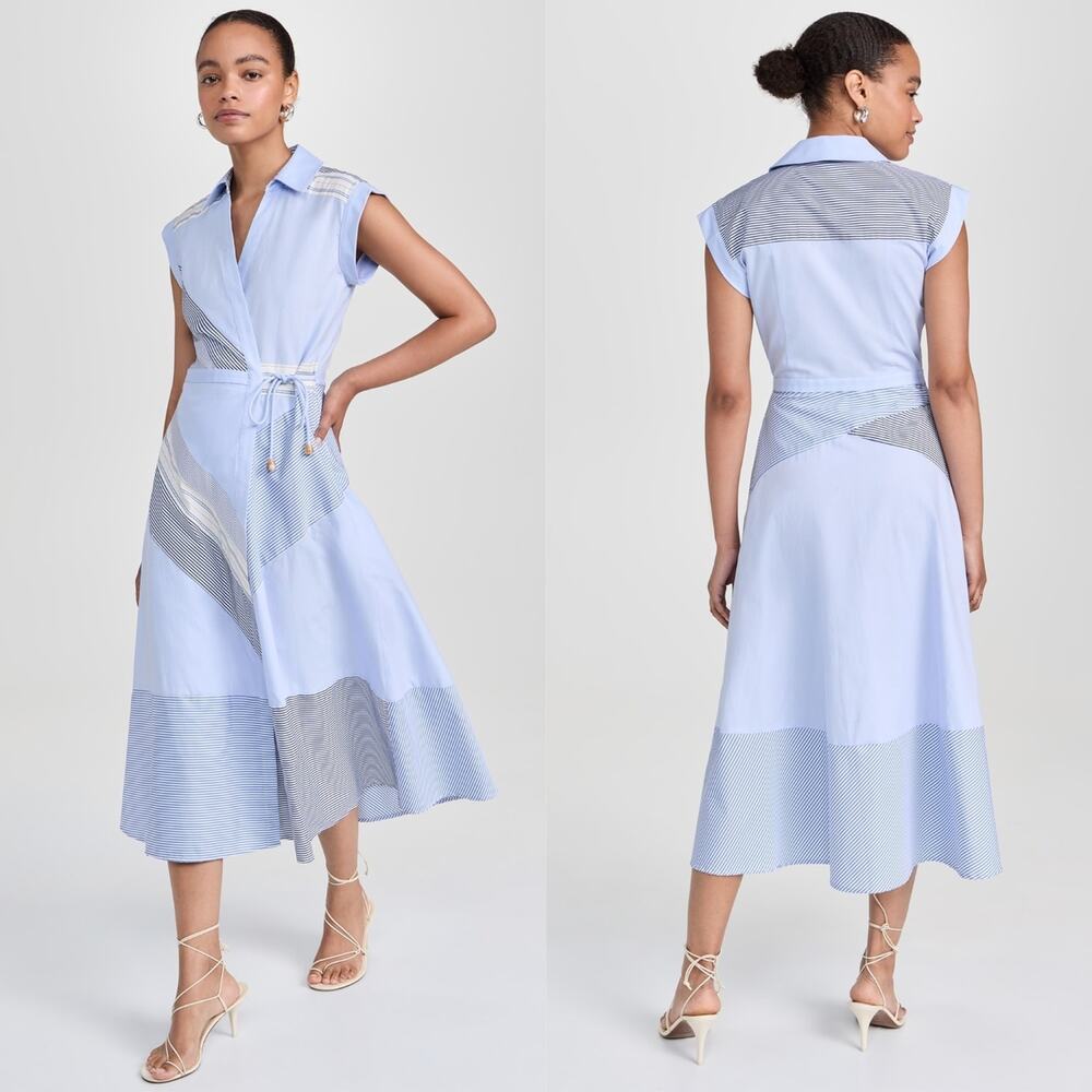 Tanya Taylor Shivon Midi Dress Oxford Blue Multi